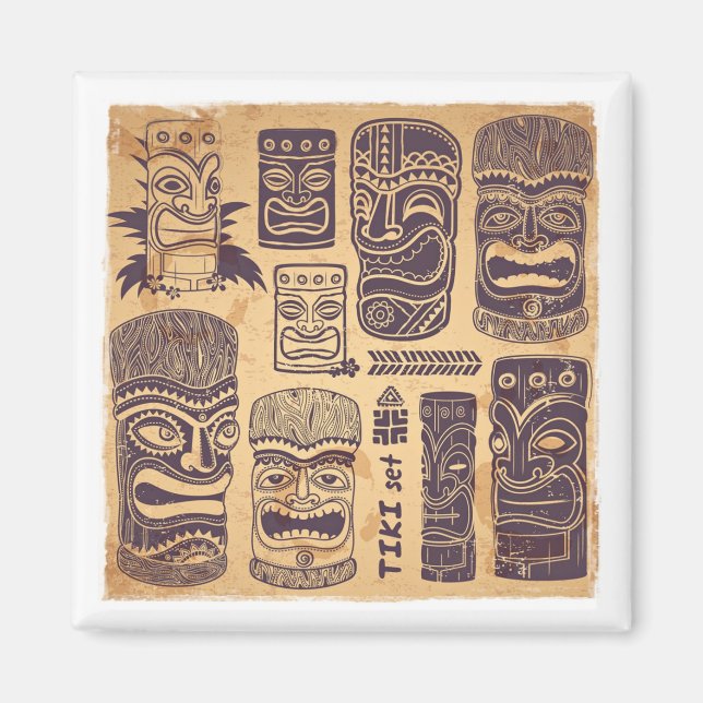 Vintage Tiki Set Magnet (Front)