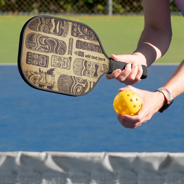 Vintage Tiki Set Personalised Pickleball Paddle (Insitu)