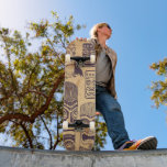 Vintage Tiki Set Skateboard<br><div class="desc">Vintage Tiki (a large Polynesian carvings in humanoid form) Graphic Illustration Set.</div>