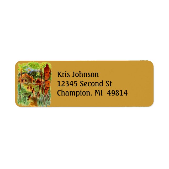 Vintage Tiki Village Native Polynesian HA Is Label (Front)