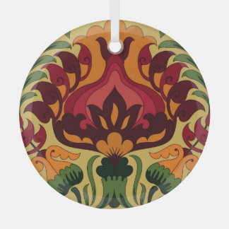 Vintage tile, Art Nouveau decor. Glass Tree Decoration