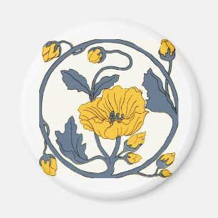 Vintage Tile Design Arts and Crafts Art Nouveau Magnet