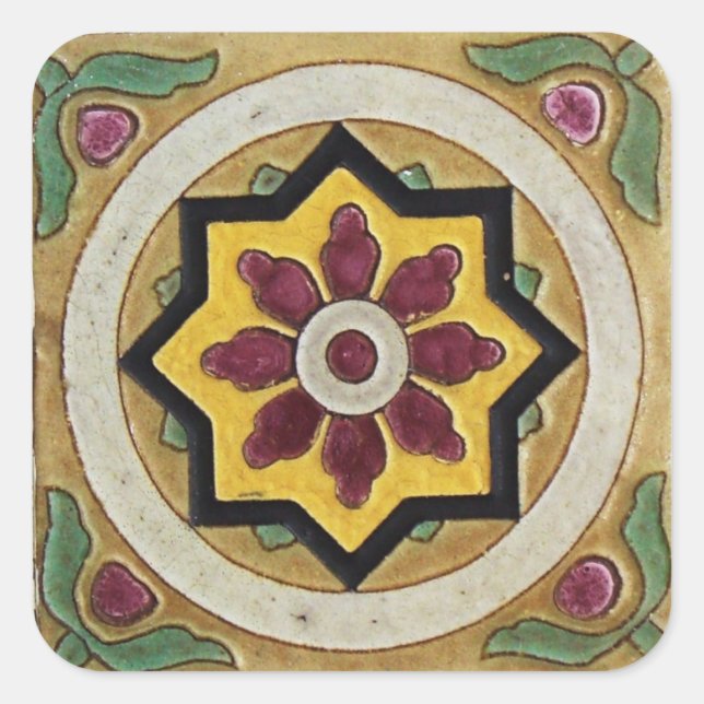 Vintage Tile Square Sticker (Front)
