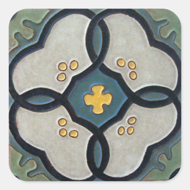 Vintage Tile Square Sticker (Front)