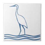 Vintage Tile Trivet Blue Heron Sea Water Bird<br><div class="desc">Modern Tile style with a Heron Sea Bird Wading ~ ceramic accent tile. Enjoy Tile & Thanks For Stopping By!</div>