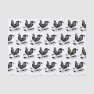 Vintage tiled rooster party tissue paper