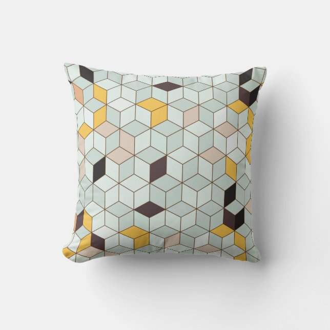 Vintage tiles background designed from geometric s cushion (Front)