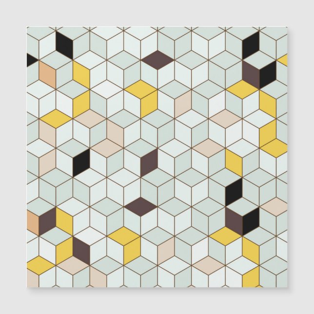 Vintage tiles, geometric black white pattern. (Front)