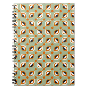 Vintage tiles pattern, abstract seamless backgroun notebook