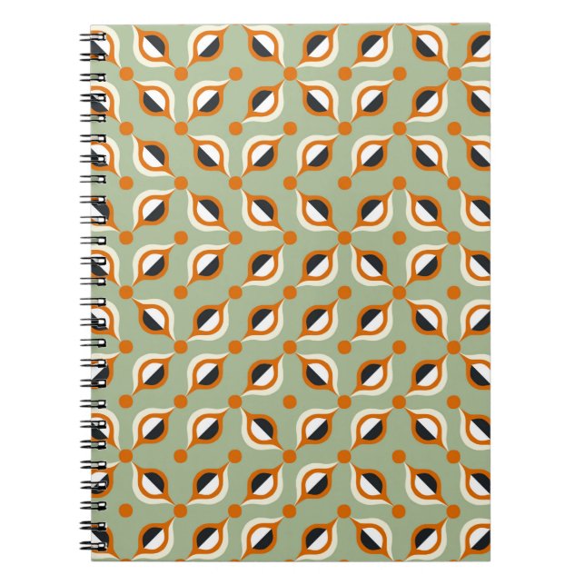 Vintage tiles pattern, abstract seamless backgroun notebook (Front)