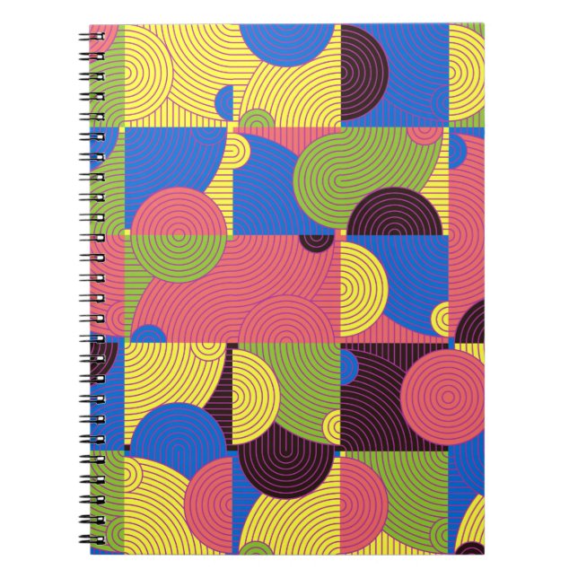 Vintage tiles pattern, abstract seamless backgroun notebook (Front)