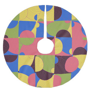 Vintage Tiles Retro 1960s Pattern Brushed Polyester Tree Skirt