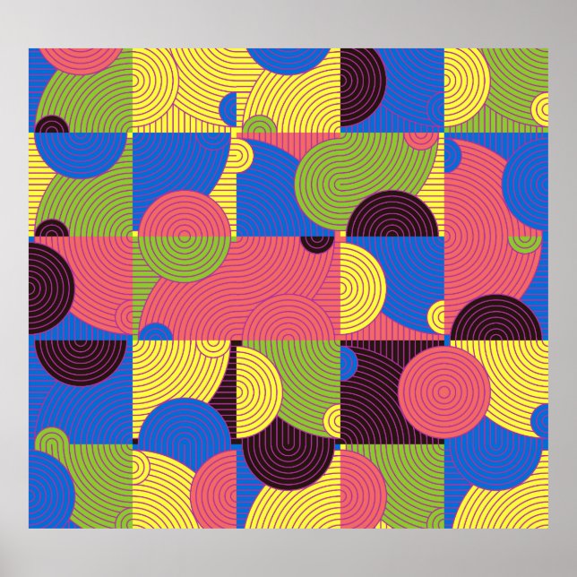 Vintage Tiles Retro 1960s Pattern Poster (Front)