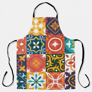 Vintage tiles Vintage background. Traditional geom Apron