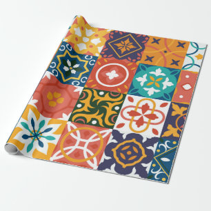 Vintage tiles Vintage background. Traditional geom Wrapping Paper