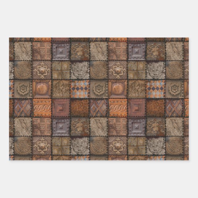 Vintage Tiles Wrapping Paper (Front)