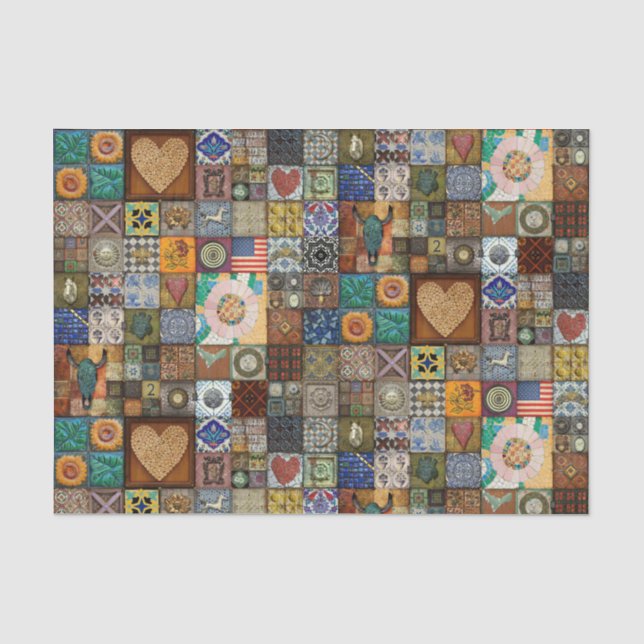 Vintage Tiling Tissue or Decoupage Paper (Front)