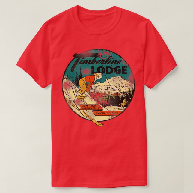 Vintage Timberline Lodge Mt Hood T-Shirt (Design Front)