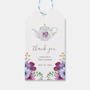 Vintage Time For Tea Floral Bridal Thank You Gift Tags