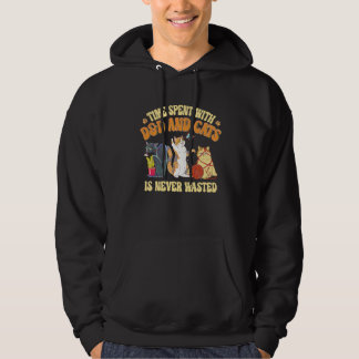 Vintage Time Spent With D & D And Cats Is Never Wa Hoodie
