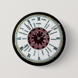 Vintage time zone watch 6 cm round badge