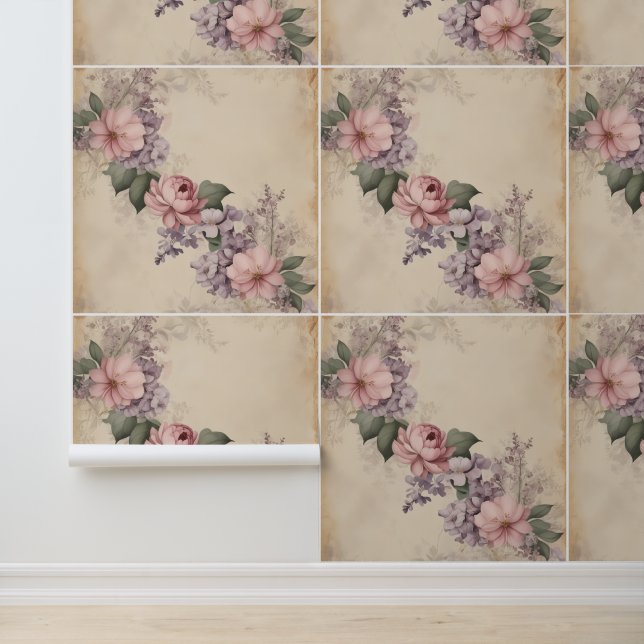 Vintage Timeless floral Bouquet Wallpaper (Application)