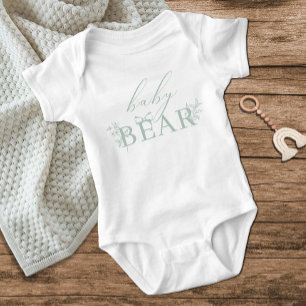Vintage Timeless Floral Green Baby Bear Bodysuit