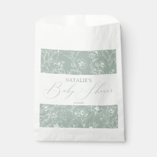 Vintage Timeless Floral Green Baby Shower Favour Bags