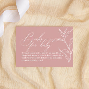 Vintage Timeless Floral Pink Books For Baby Shower Card