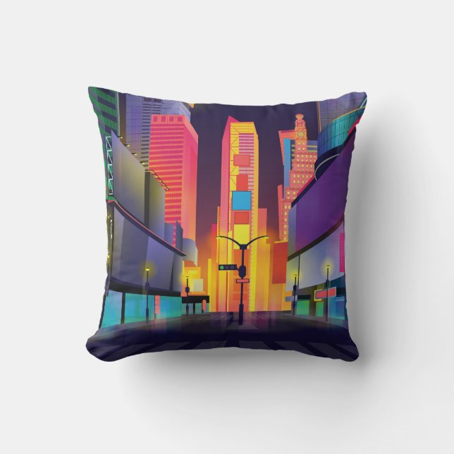 Vintage Times Square New York Cushion (Front)