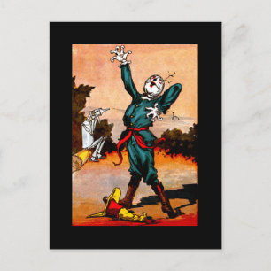 Vintage Tin Woodman And Scarecrow Postcard
