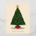 Vintage Tinsel Christmas Tree Foil Holiday Postcard<br><div class="desc">Send this funny,  vintage holiday card featuring a vintage Christmas tree from the 90s. Perfect for millennials and anyone who grew up with tinsel on their tree.</div>