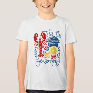 Vintage Tis The Season Summer Vibes Funny Crawfish Tri-Blend Shirt