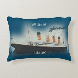 Vintage Titanic Ocean Liner Boy Sea Name Ship Decorative Cushion