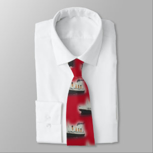 Vintage Titanic Red Ship Tie