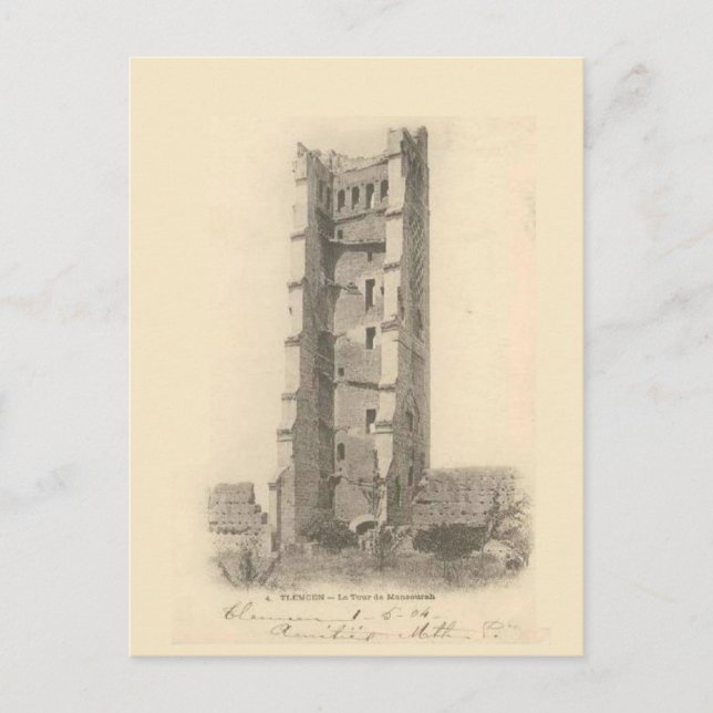 Vintage, TLEMCEN, algeria tour de Mansourrah Postcard (Front)
