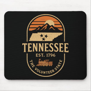 Vintage Tn Tennessee Est 1796 Orange Usa Flag Smok Mouse Pad