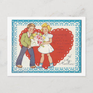 Vintage To My Mother Valentine Holiday Postcard