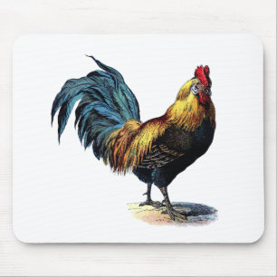 Vintage to rooster mouse pad