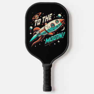Vintage To The Moon Rocket ship Pickleball Paddle