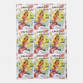 Vintage "To Wake Up Gay" Tea Towel