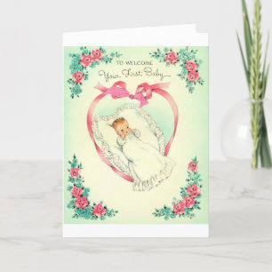 Vintage - To Welcome Your First Baby, Card