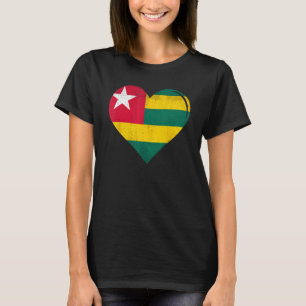 Vintage Togo Flag Heart For Togolese_1 T-Shirt
