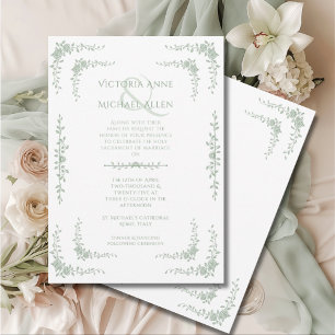 Vintage Toile French Elegant Wedding  Invitation