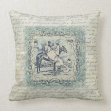 Vintage toile horses and riders victorian