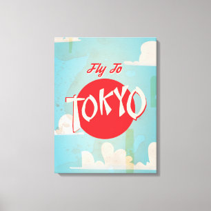 Vintage Tokyo, Japan Travel Posters Canvas Print