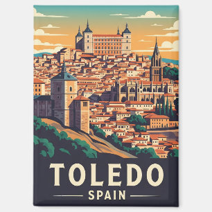 Vintage Toledo Spain Alcazar Travel Magnet