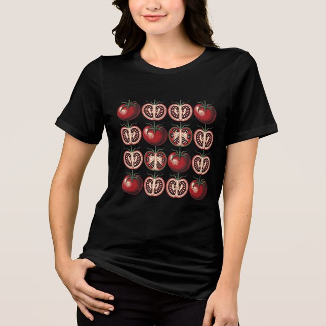 Vintage Tomato Pattern Tri-Blend Shirt (Front)