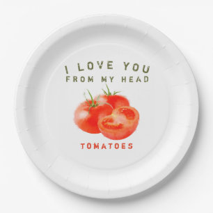 Vintage Tomato Quote Design - Paper Plate