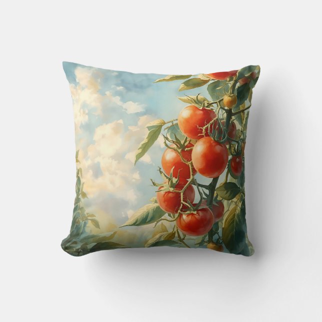 Vintage Tomatoes on a Vine Cushion (Front)